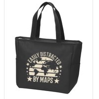 Easily Distracted By Maps Geography Zip Tote Bag
