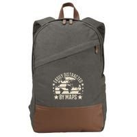 Easily Distracted By Maps Geography Cotton Canvas Backpack