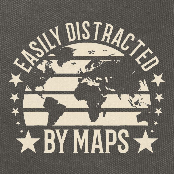Easily Distracted By Maps Geography Cotton Canvas Backpack
