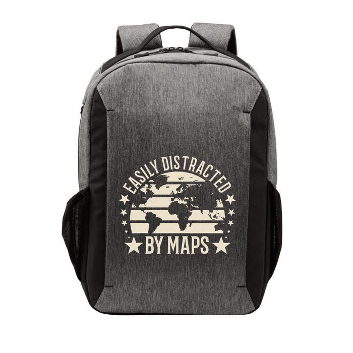 Easily Distracted By Maps Geography Vector Backpack