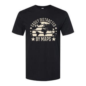 Easily Distracted By Maps Geography Softstyle CVC T-Shirt