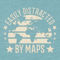 Easily Distracted By Maps Geography Sueded Cloud Jersey T-Shirt