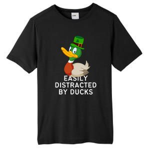 Easily Distracted By Ducks Funny St Patrick Day Tall Fusion ChromaSoft Performance T-Shirt