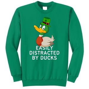 Easily Distracted By Ducks Funny St Patrick Day Sweatshirt