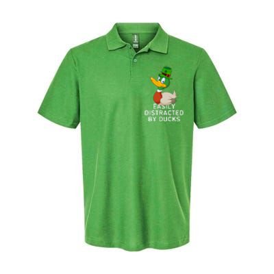 Easily Distracted By Ducks Funny St Patrick Day Softstyle Adult Sport Polo