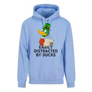 Easily Distracted By Ducks Funny St Patrick Day Unisex Surf Hoodie