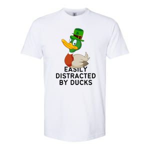 Easily Distracted By Ducks Funny St Patrick Day Softstyle CVC T-Shirt