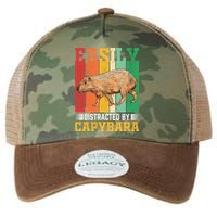 Easily Distracted By Capybara Animal Lover Rodent Gift Legacy Tie Dye Trucker Hat