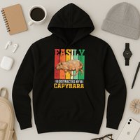 Easily Distracted By Capybara Animal Lover Rodent Gift Hoodie