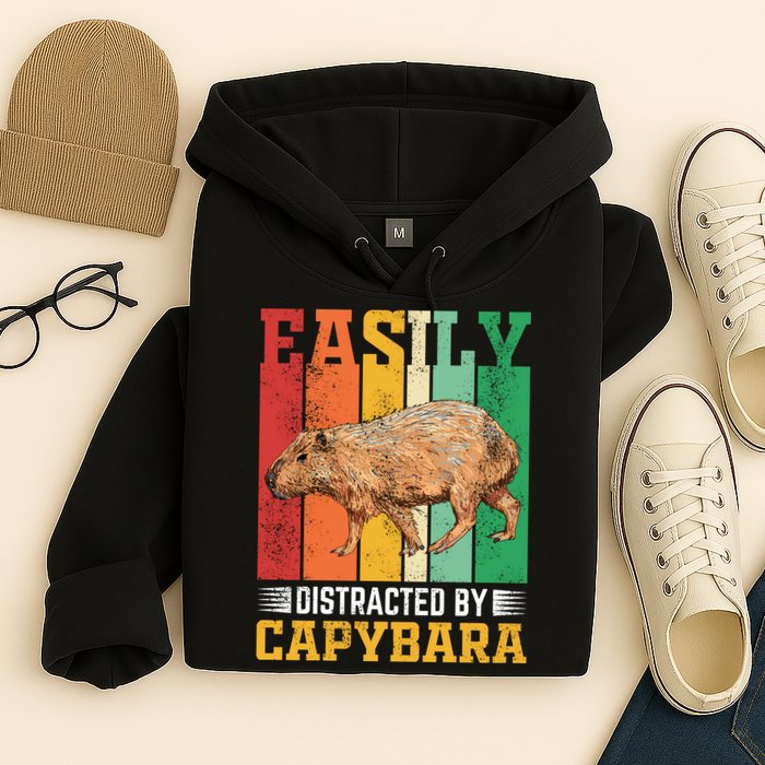 Easily Distracted By Capybara Animal Lover Rodent Gift Hoodie