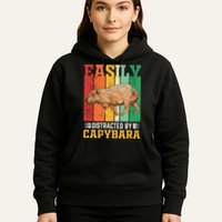 Easily Distracted By Capybara Animal Lover Rodent Gift Hoodie