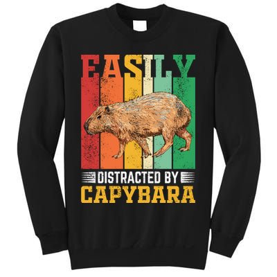 Easily Distracted By Capybara Animal Lover Rodent Gift Sweatshirt