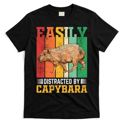 Easily Distracted By Capybara Animal Lover Rodent Gift T-Shirt