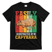 Easily Distracted By Capybara Animal Lover Rodent Gift T-Shirt