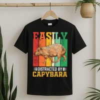 Easily Distracted By Capybara Animal Lover Rodent Gift T-Shirt