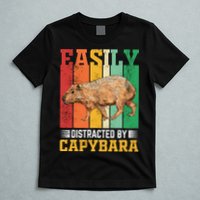 Easily Distracted By Capybara Animal Lover Rodent Gift T-Shirt