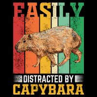 Easily Distracted By Capybara Animal Lover Rodent Gift 7-Panel Snapback Hat