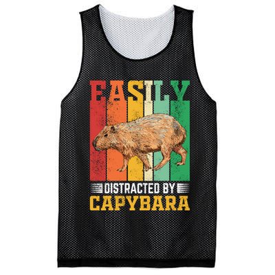 Easily Distracted By Capybara Animal Lover Rodent Gift Mesh Reversible Basketball Jersey Tank