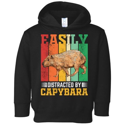 Easily Distracted By Capybara Animal Lover Rodent Gift Toddler Hoodie