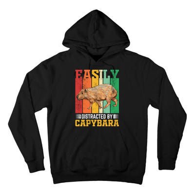 Easily Distracted By Capybara Animal Lover Rodent Gift Tall Hoodie