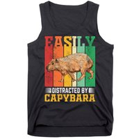 Easily Distracted By Capybara Animal Lover Rodent Gift Tank Top