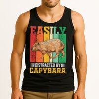 Easily Distracted By Capybara Animal Lover Rodent Gift Tank Top