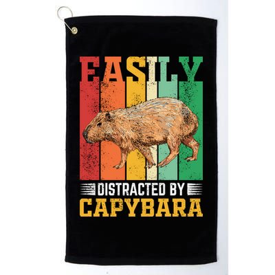 Easily Distracted By Capybara Animal Lover Rodent Gift Golf Towel