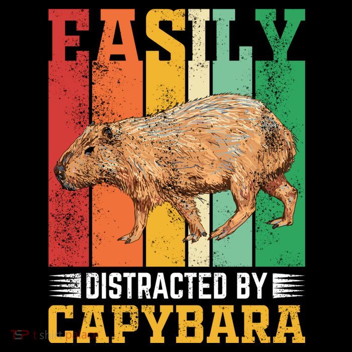 Easily Distracted By Capybara Animal Lover Rodent Gift Toddler T-Shirt