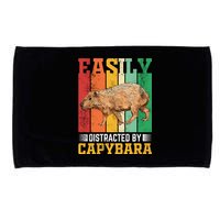 Easily Distracted By Capybara Animal Lover Rodent Gift Microfiber Hand Towel