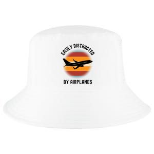 Easily Distracted By Airplanes Aviation Pilot Airplane Lover Cute Gift Cool Comfort Performance Bucket Hat