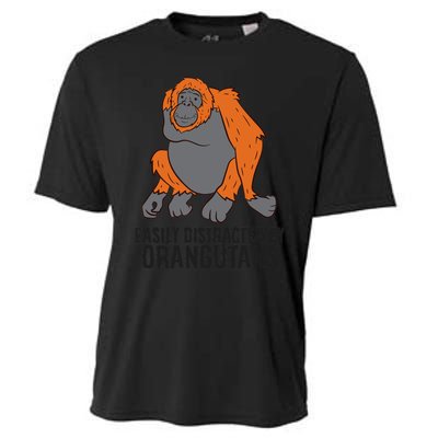 Easily Distracted By Orangutans Monkey Orangutan Cooling Performance Crew T-Shirt