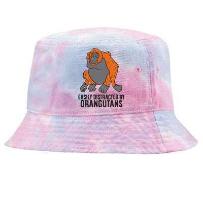 Easily Distracted By Orangutans Monkey Orangutan Tie-Dyed Bucket Hat