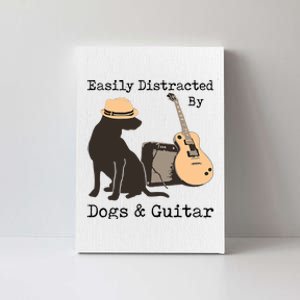 Easily Distracted By Guitar & Dogs Canvas