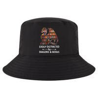 Easily Distracted By Dragon And Books Nerds Meaningful Gift Cool Comfort Performance Bucket Hat