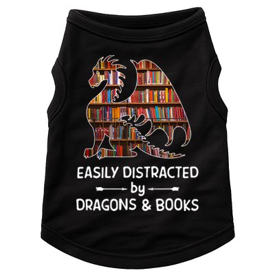 Easily Distracted By Dragon And Books Nerds Meaningful Gift Doggie Tank