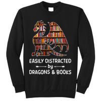 Easily Distracted By Dragon And Books Nerds Meaningful Gift Sweatshirt