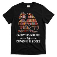 Easily Distracted By Dragon And Books Nerds Meaningful Gift T-Shirt