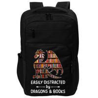 Easily Distracted By Dragon And Books Nerds Meaningful Gift Impact Tech Backpack
