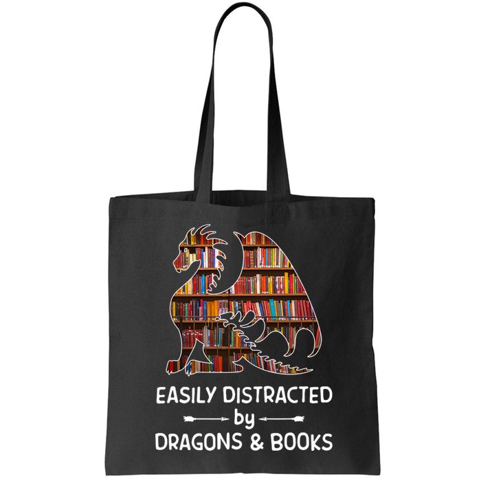 Easily Distracted By Dragon And Books Nerds Meaningful Gift Bag