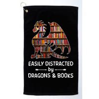 Easily Distracted By Dragon And Books Nerds Meaningful Gift Golf Towel