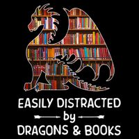 Easily Distracted By Dragon And Books Nerds Meaningful Gift Women's Crop Top Tee
