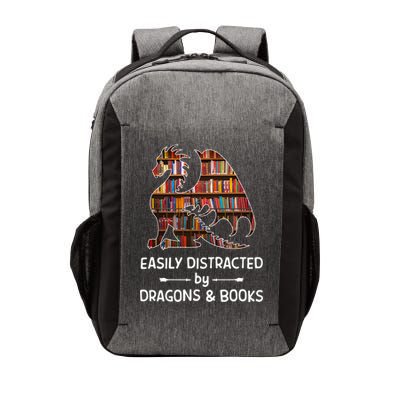 Easily Distracted By Dragon And Books Nerds Meaningful Gift Vector Backpack