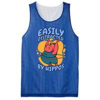 Easily Distracted By Hippos Hippopotamus Hippo Gift Mesh Reversible Basketball Jersey Tank