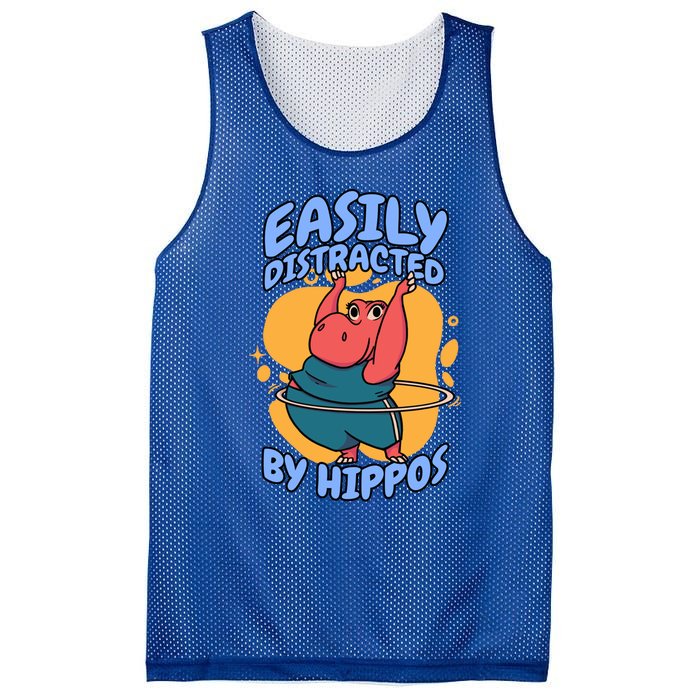 Easily Distracted By Hippos Hippopotamus Hippo Gift Mesh Reversible Basketball Jersey Tank