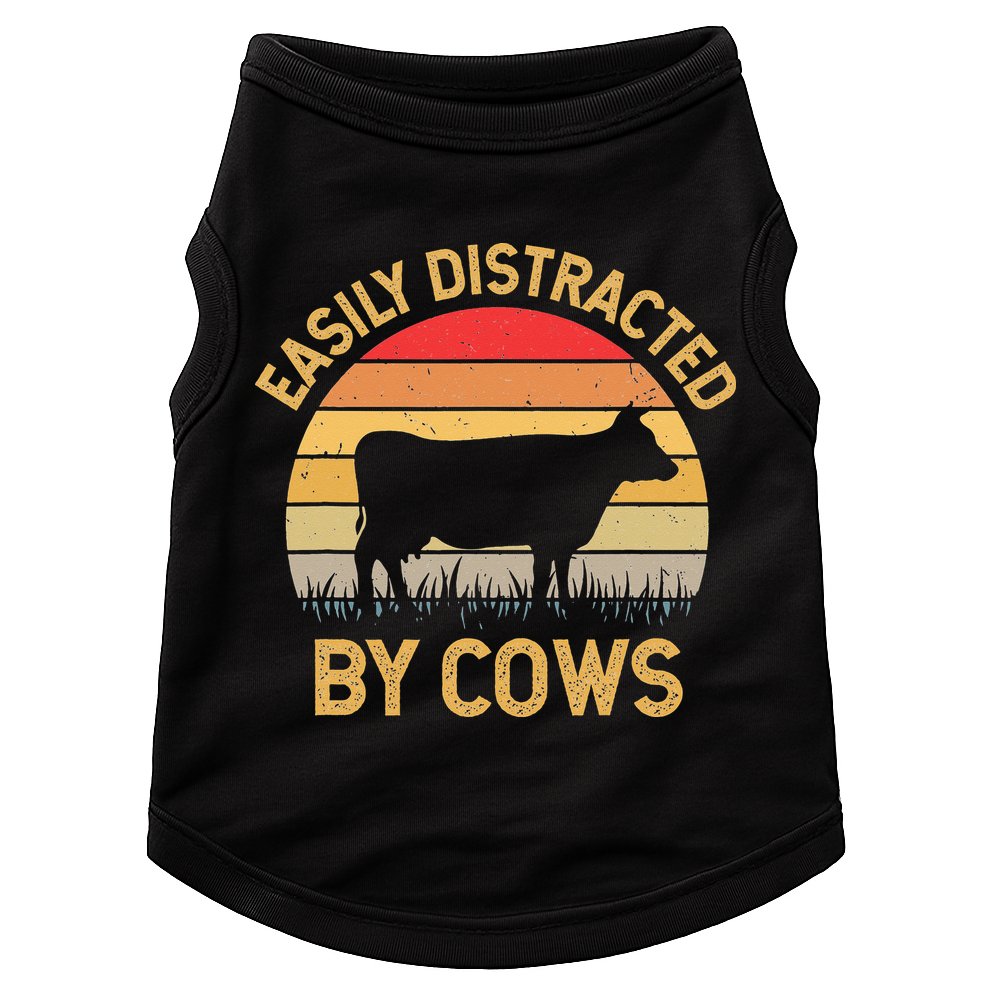 Easily Distracted By Cows Doggie Tank