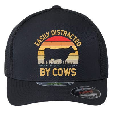 Easily Distracted By Cows Flexfit Unipanel Trucker Cap