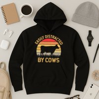 Easily Distracted By Cows Hoodie