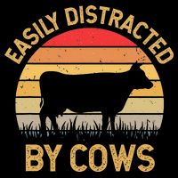 Easily Distracted By Cows Drawstring Bag