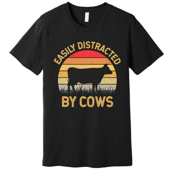 Easily Distracted By Cows Premium T-Shirt