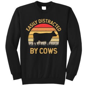 Easily Distracted By Cows Tall Sweatshirt